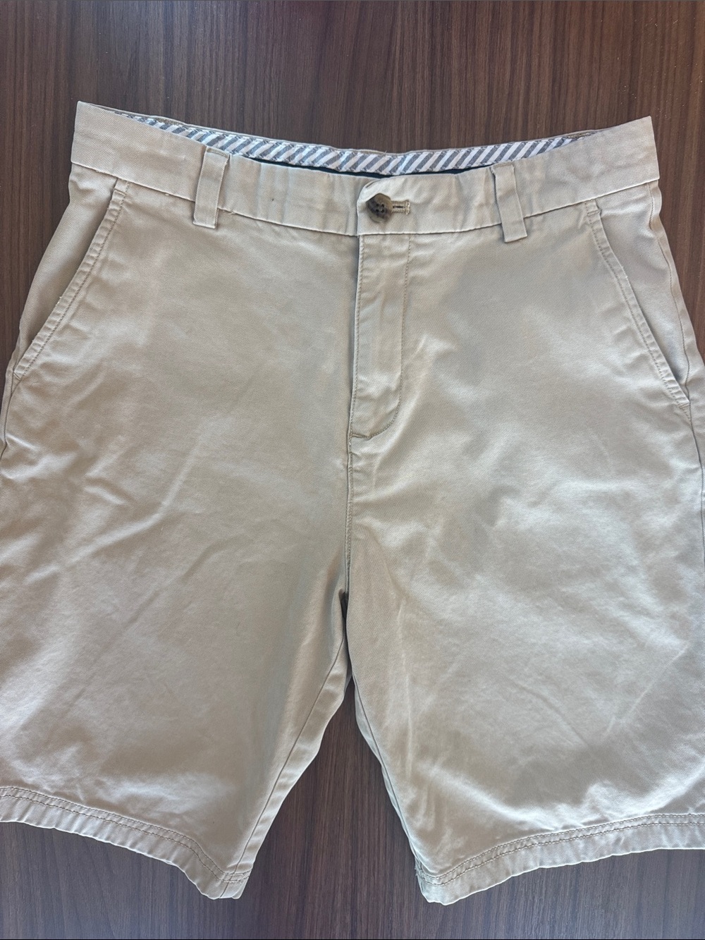 Brooks Brothers Khaki Flat-Front Cotton Chino Shorts